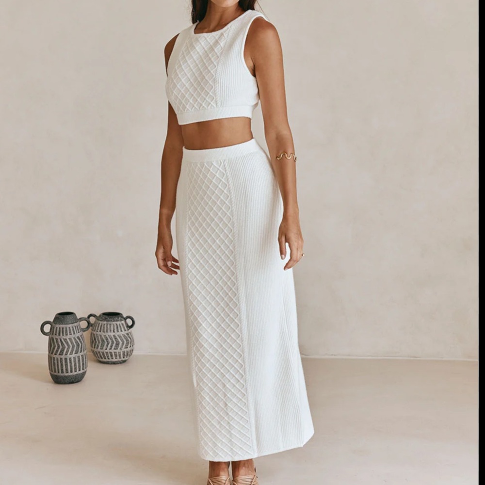 Sabo Cable Knit Maxi Skirt Set